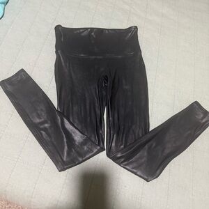 SPANX Black Faux-Leather Leggings